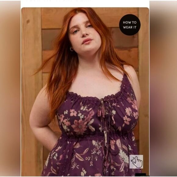 Floral Purple Women's Top - Picture 1 of 3